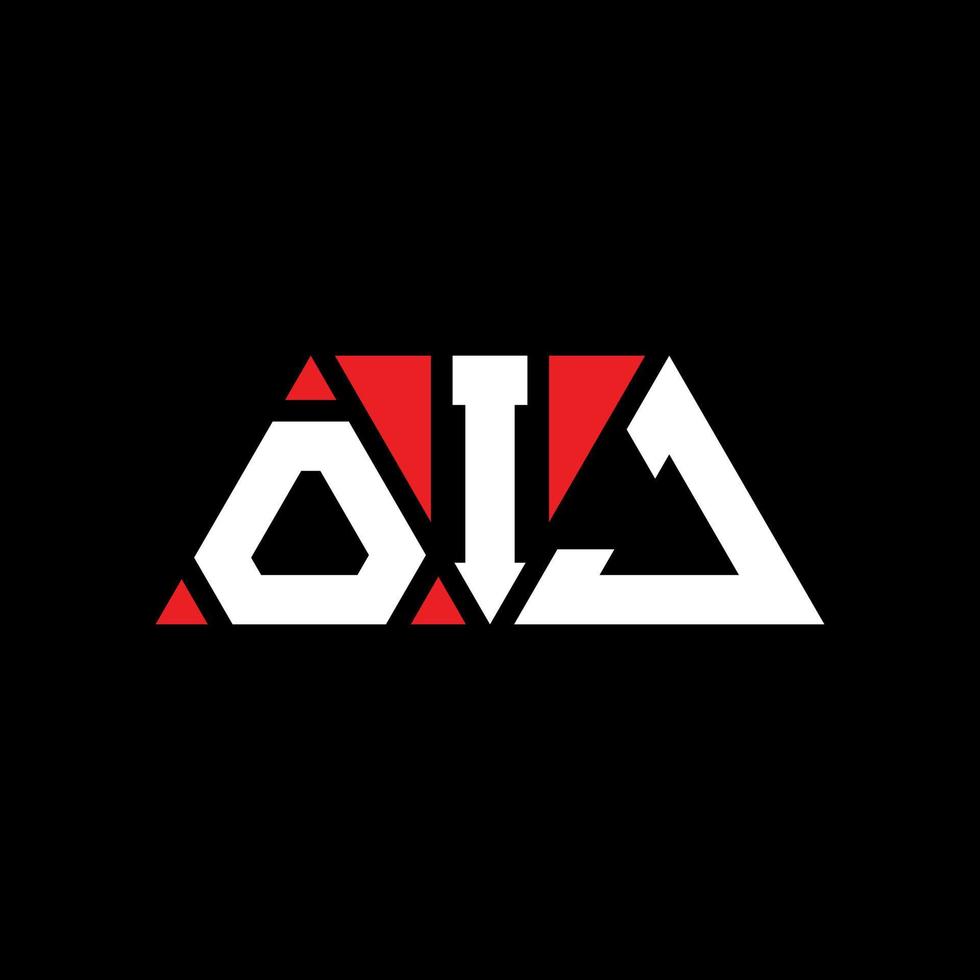 OIJ triangle letter logo design with triangle shape. OIJ triangle logo design monogram. OIJ triangle vector logo template with red color. OIJ triangular logo Simple, Elegant, and Luxurious Logo. OIJ