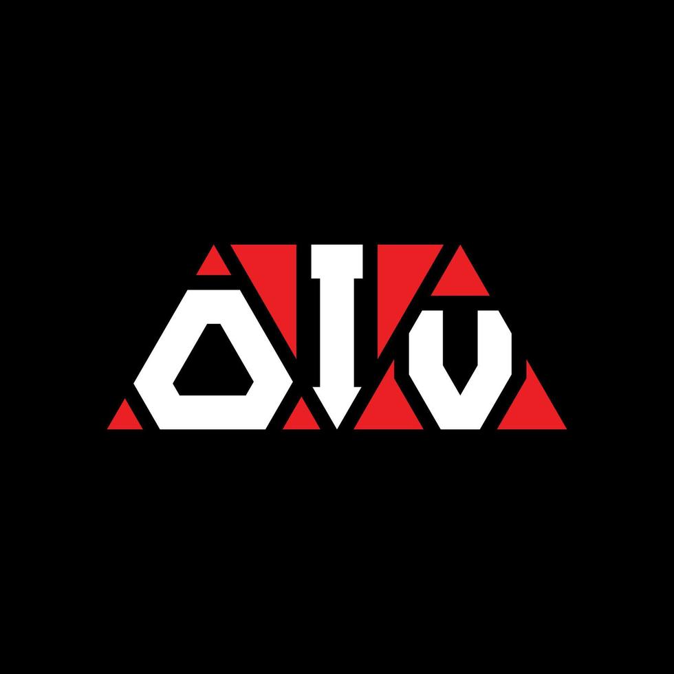 OIV triangle letter logo design with triangle shape. OIV triangle logo design monogram. OIV triangle vector logo template with red color. OIV triangular logo Simple, Elegant, and Luxurious Logo. OIV