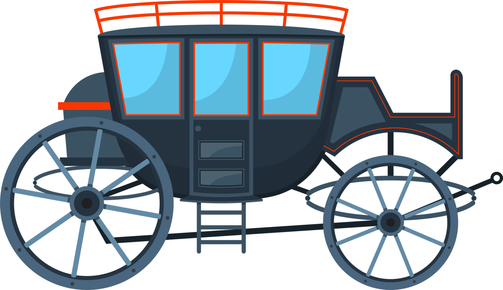 Retro carriage clipart design illustration png