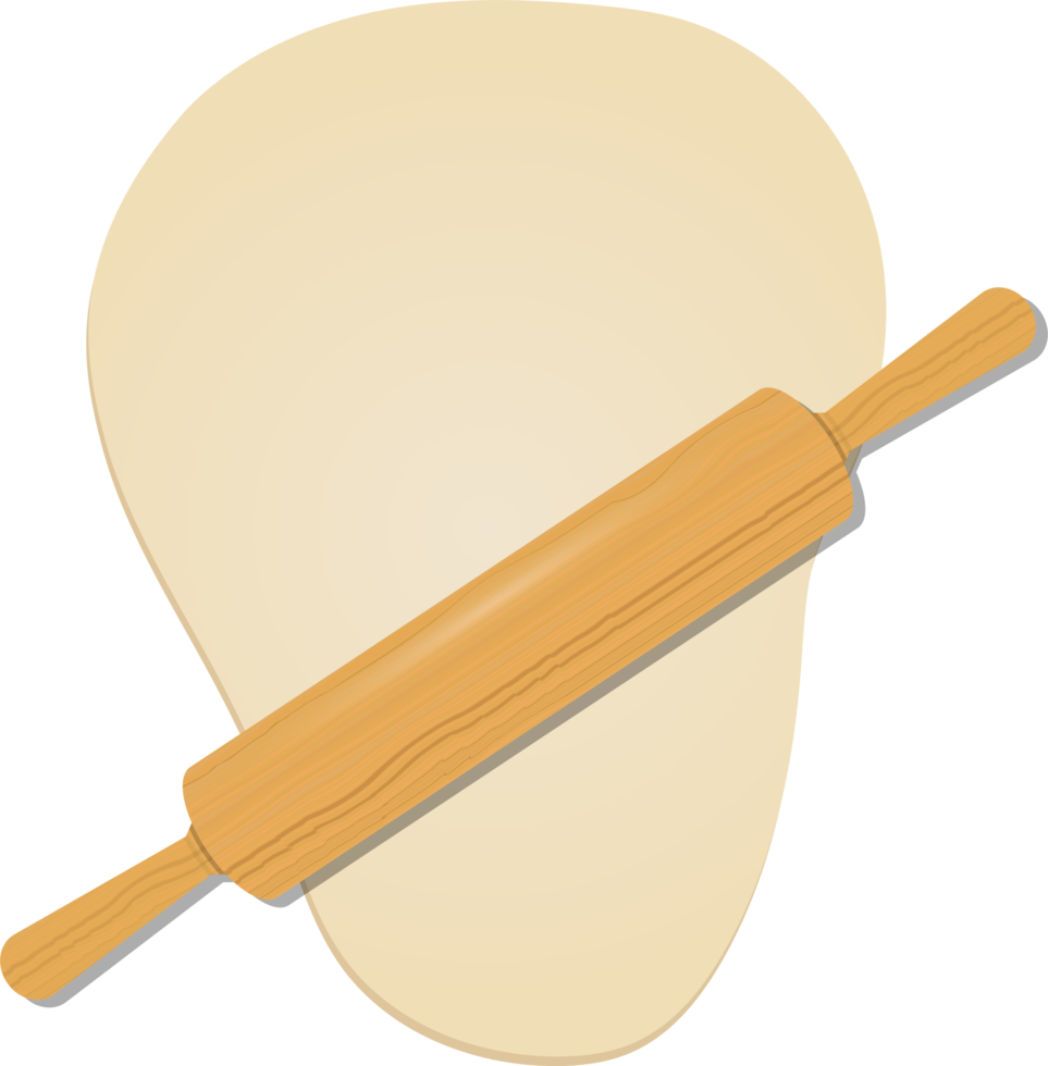 mattarello in legno sull'illustrazione di disegno clipart di pasta png