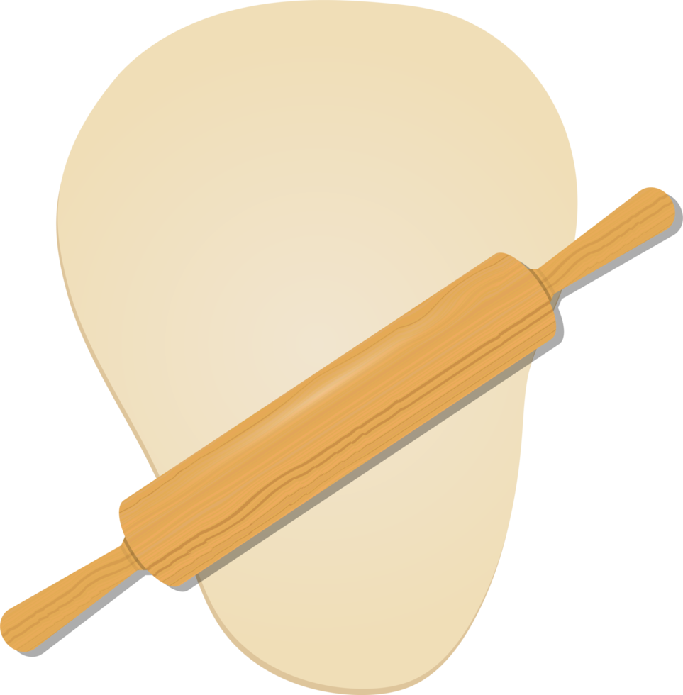 rouleau à pâtisserie en bois sur la pâte clipart illustration de conception png