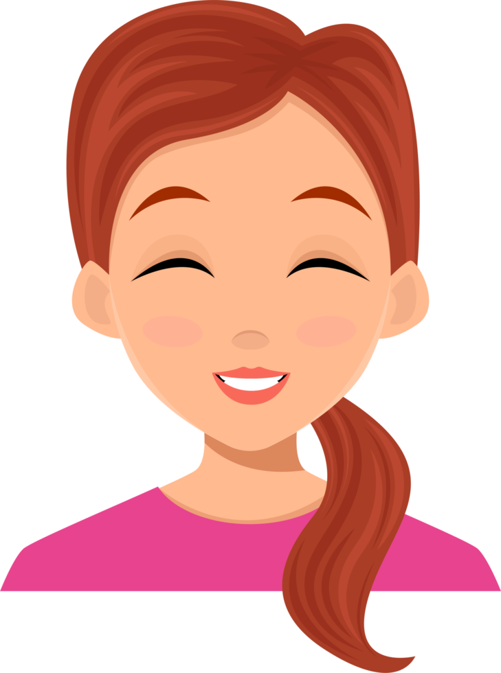 Woman face expression clipart design illustration png