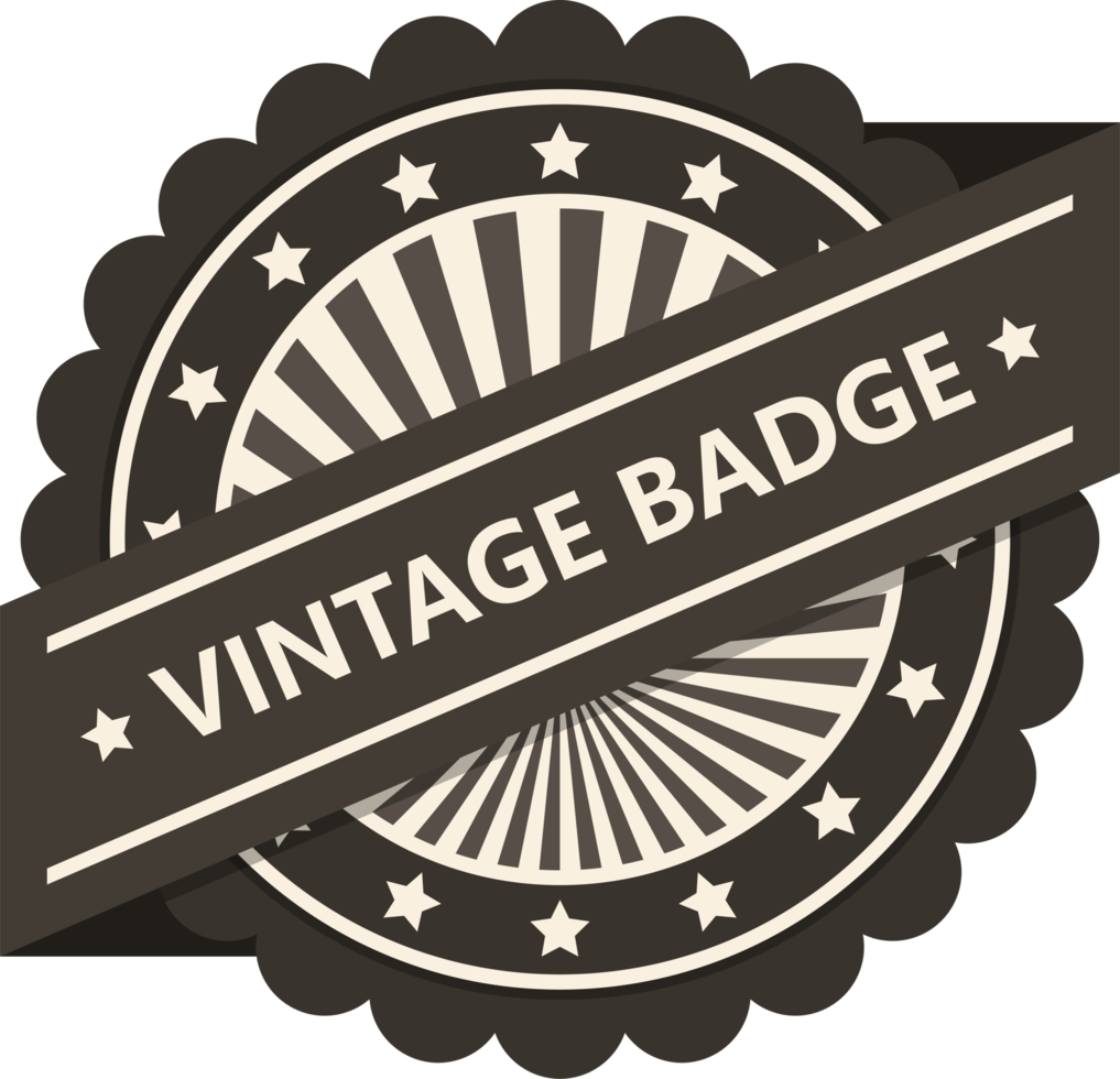 Vintage badge clipart design illustration png