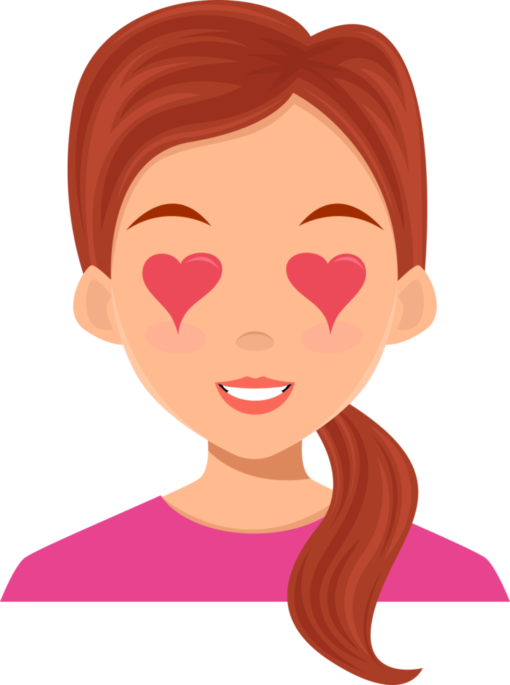 Woman face expression clipart design illustration png