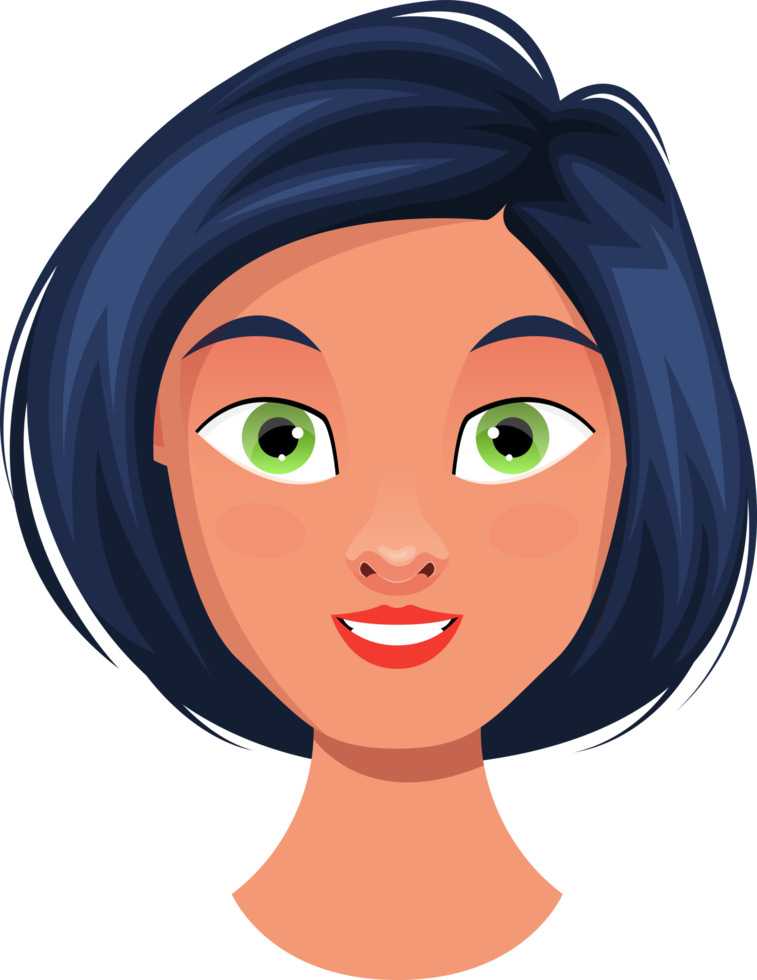 Woman face clipart design illustration png