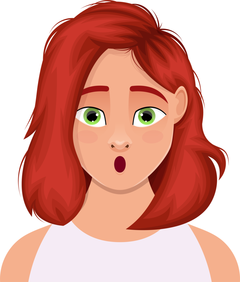 femme visage expression clipart conception illustration png