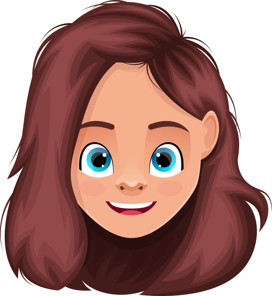 Little girl face clipart design illustration png