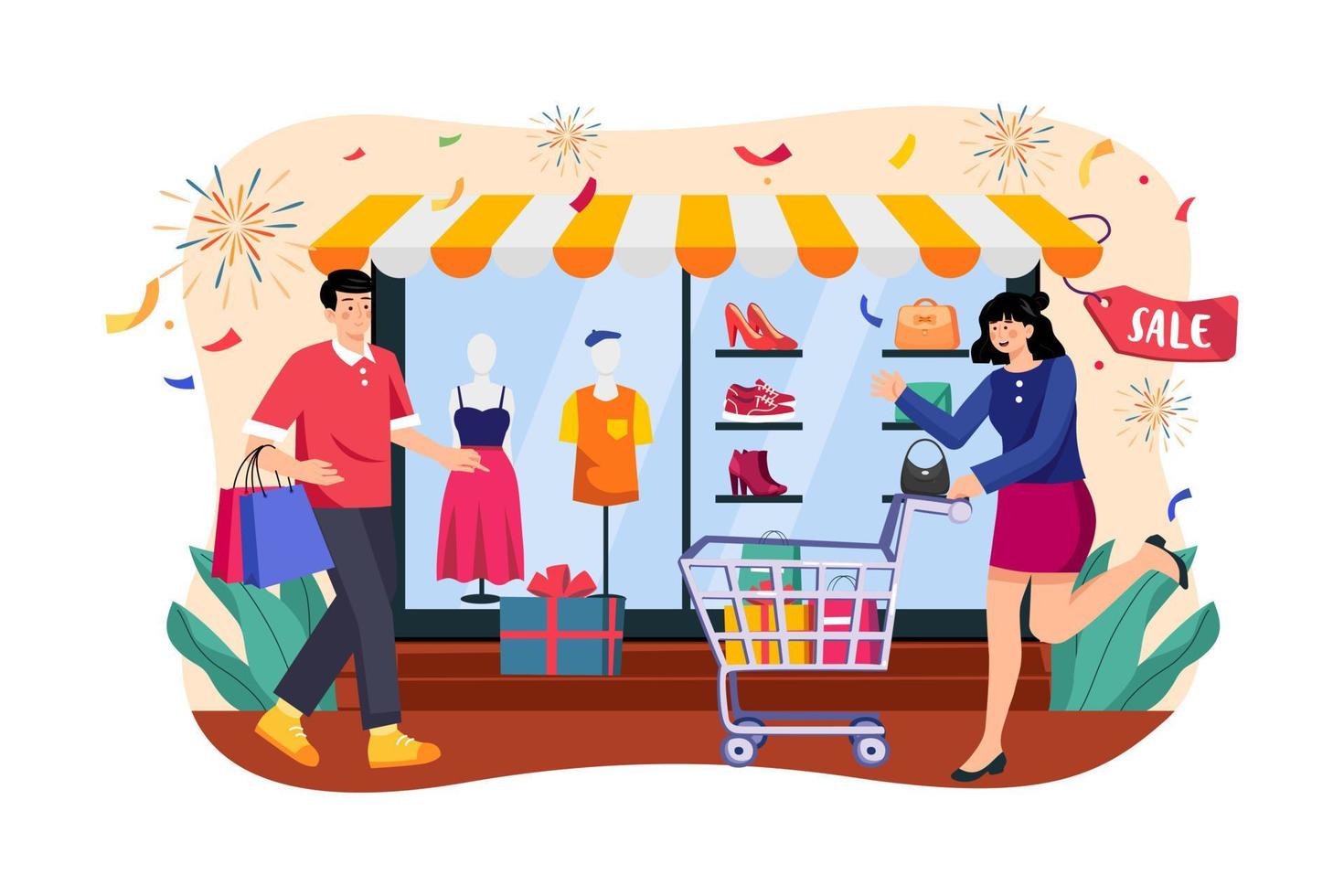 felices compras de fin de año para todos vector