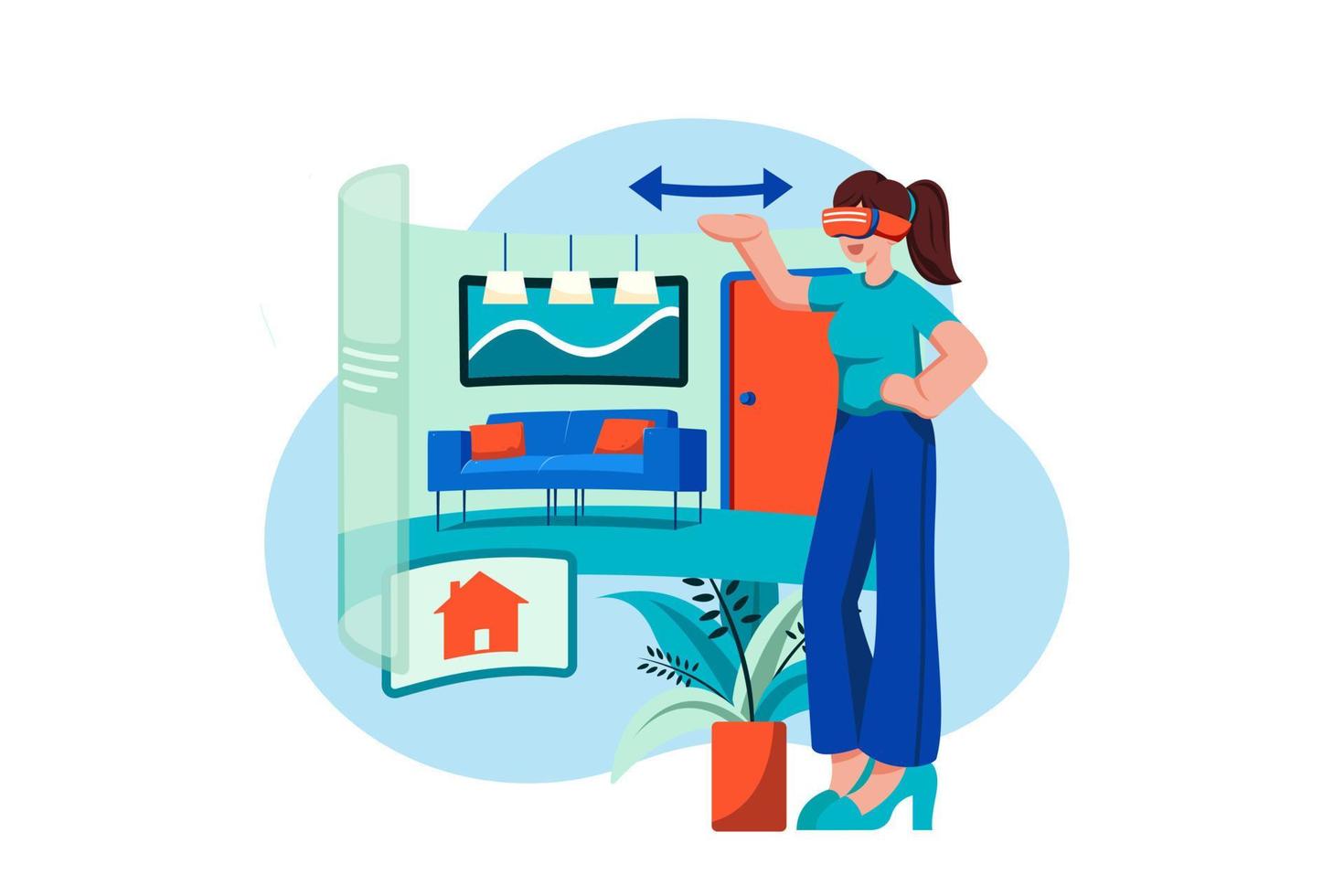 Virtual Home Tour vector