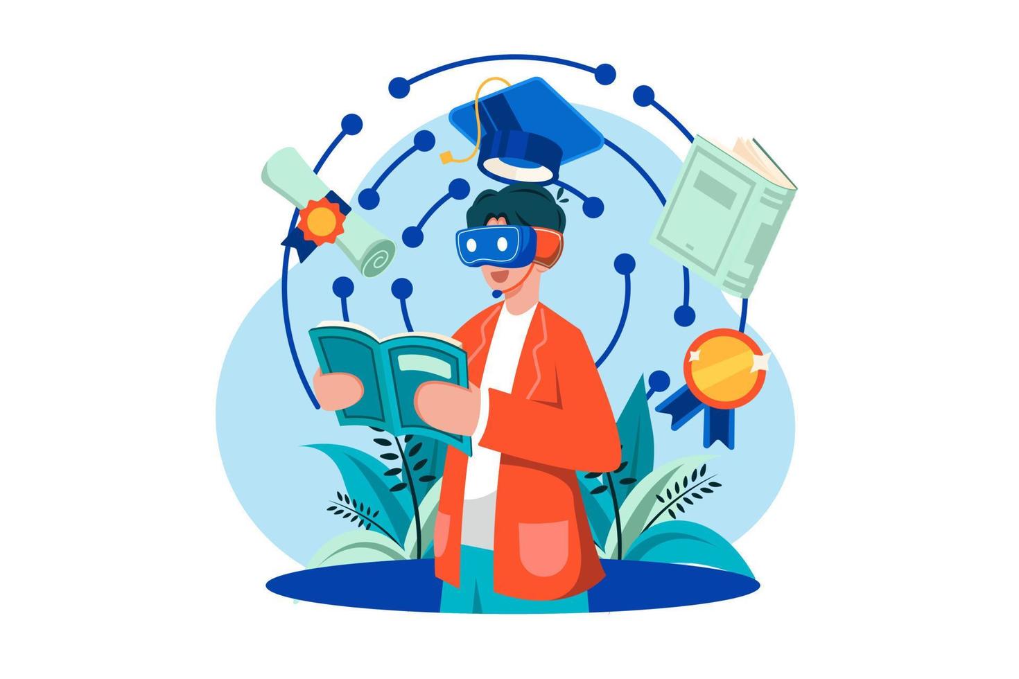 Virtual learning experience vector