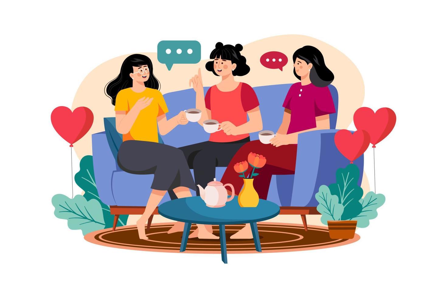 The women are talking together vector