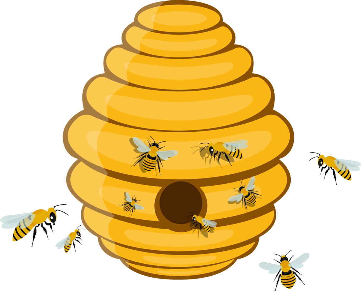 illustrazione di progettazione di clipart dell'alveare dell'albero delle api png