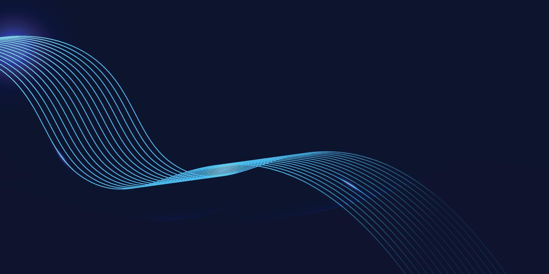 fondo abstracto azul con partículas que fluyen. Fondo de concepto de tecnología futurista brillante digital azul oscuro. uso de ondas dinámicas para empresas, empresas, afiches, plantillas, vectores, ilustraciones vector