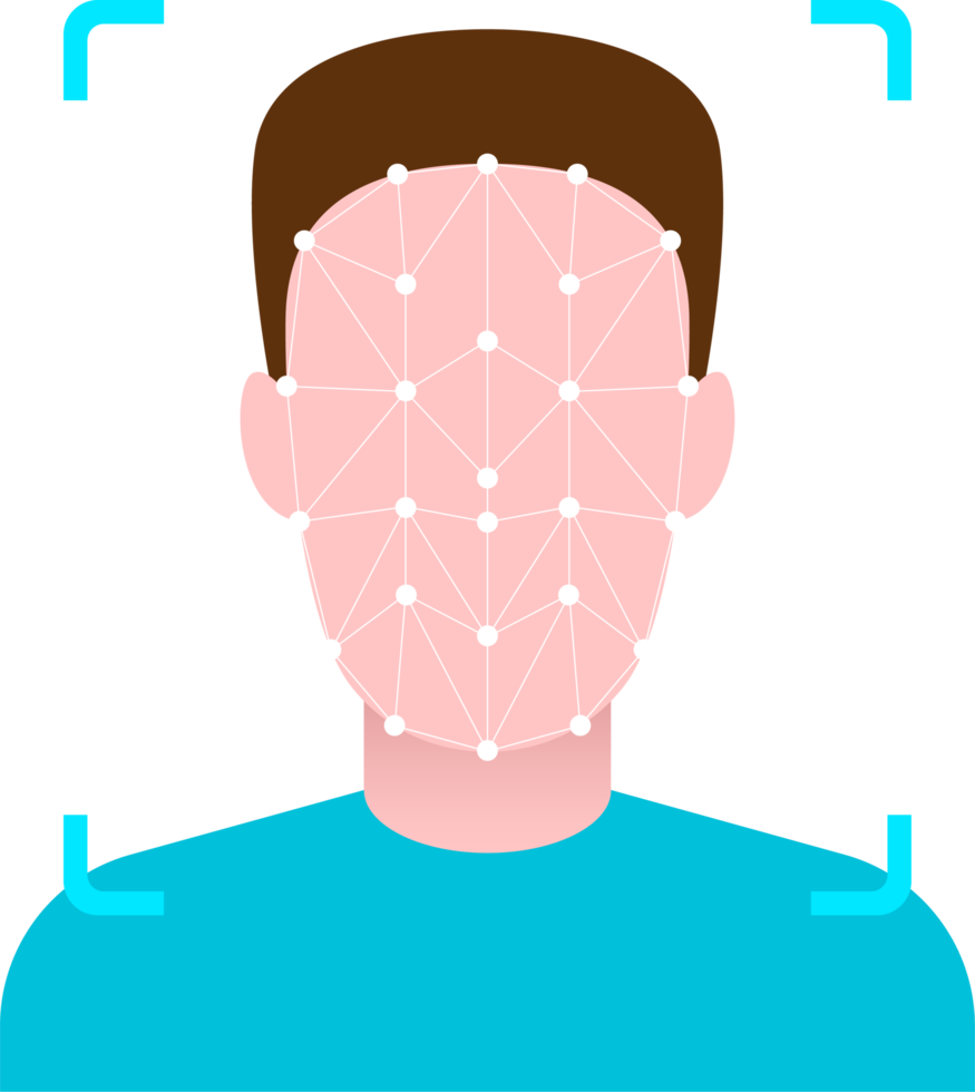 Face verification unlock clipart design illustration png