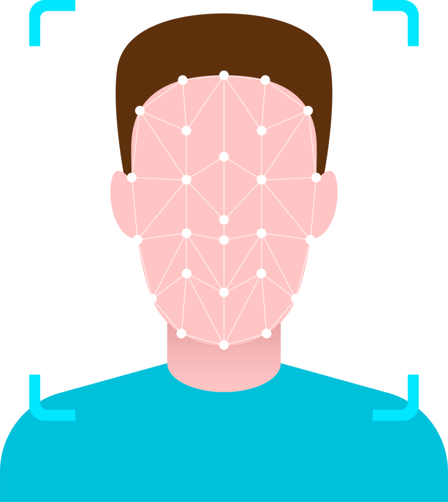 ilustração de design de clipart de desbloqueio de verificação facial png