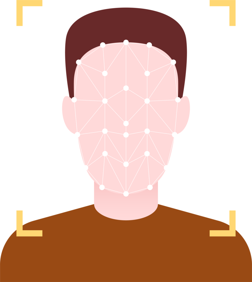 Face verification unlock clipart design illustration png