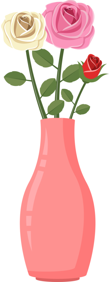 Vase with flower clipart design illustration png