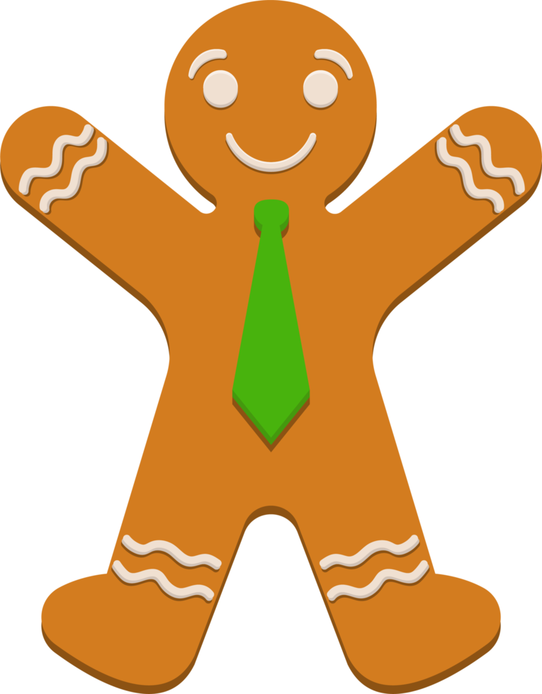 Gingerbread man clipart design illustration png