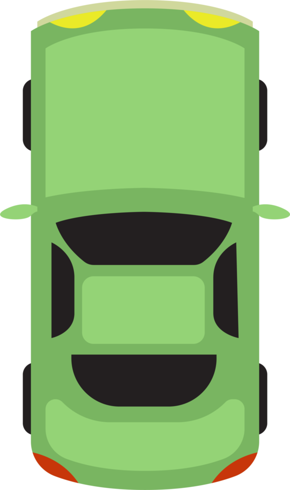 Car top view clipart design illustration png