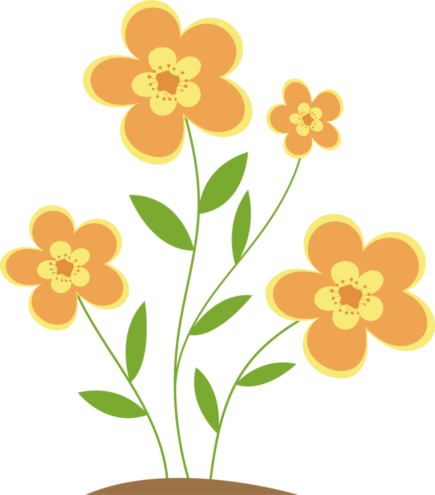 ilustração de design de clipart de flores png