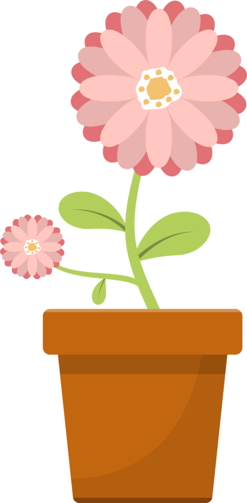 flor na ilustração de design de clipart de pote png