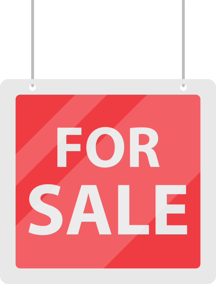 For sale house sign clipart design illustration png