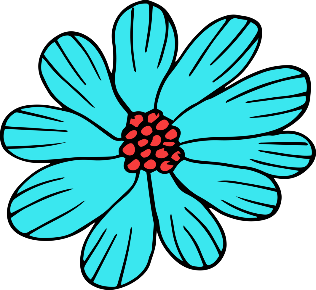 illustration de conception clipart fleur dessiné à la main png