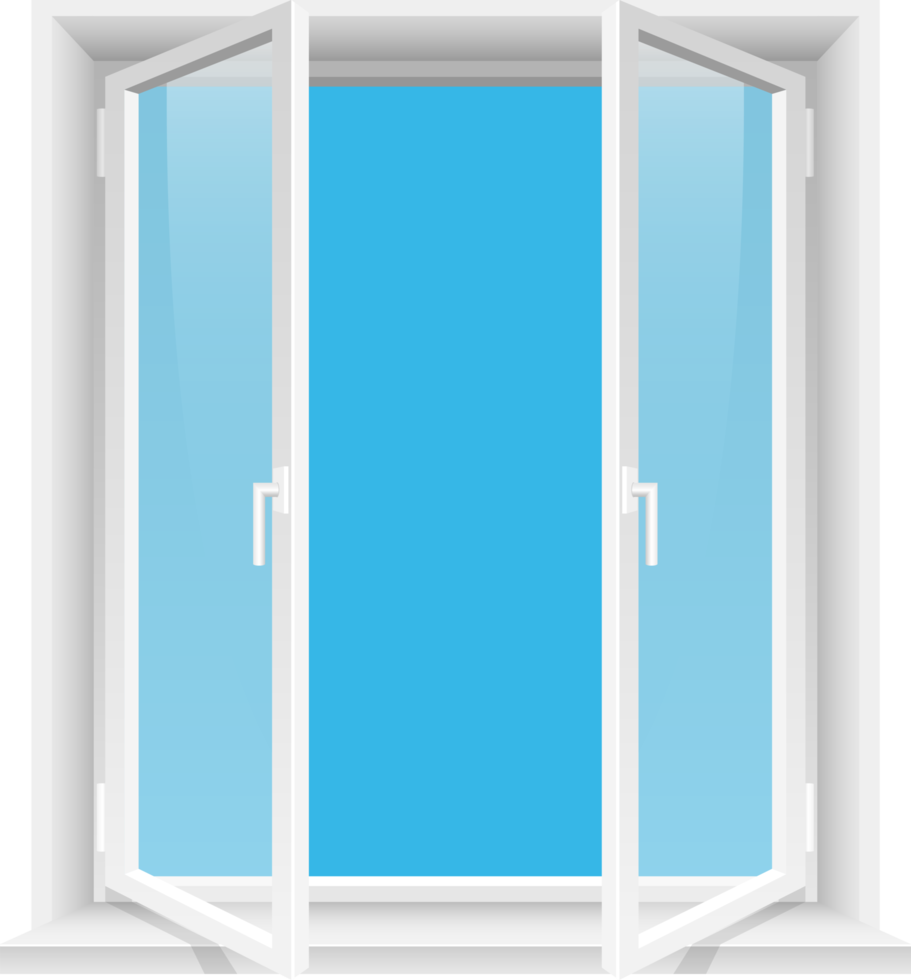 janelas transparentes e ilustração de design de clipart de céu ensolarado png