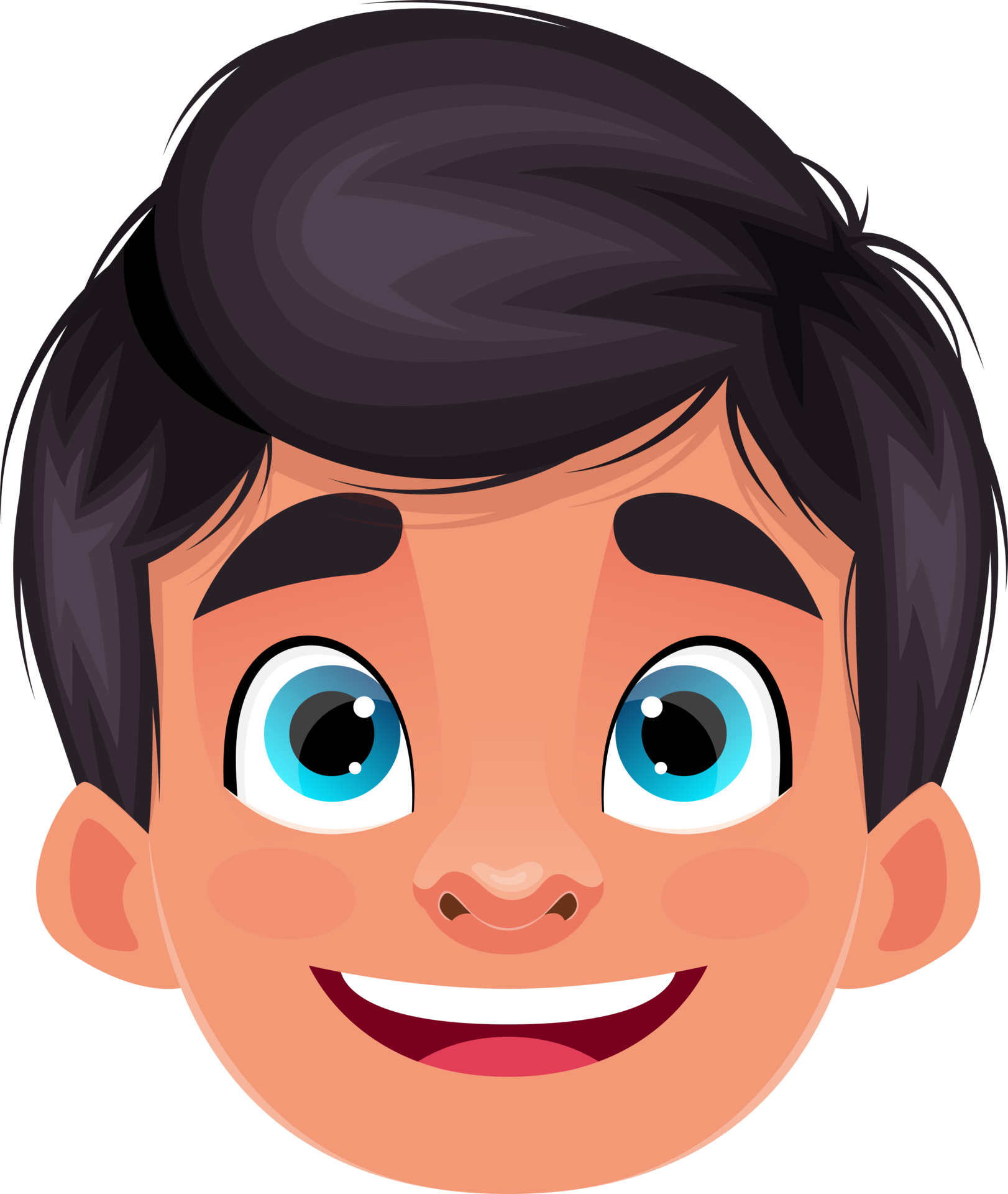 Little kid face expression clipart design illustration 9384642 PNG