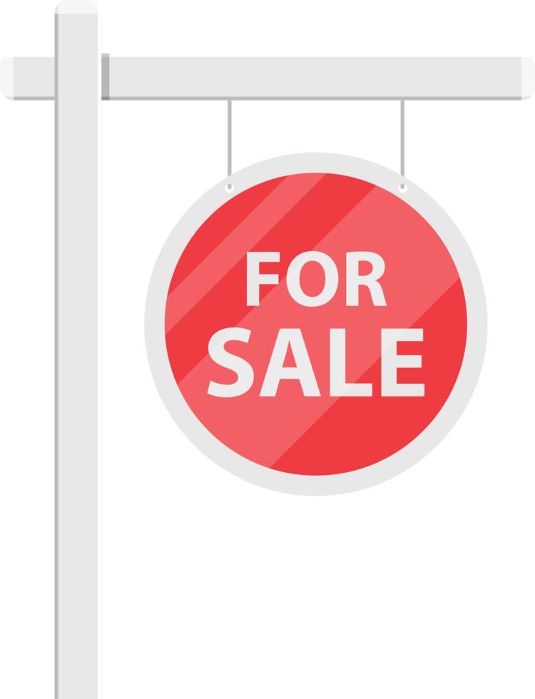 For sale house sign clipart design illustration png
