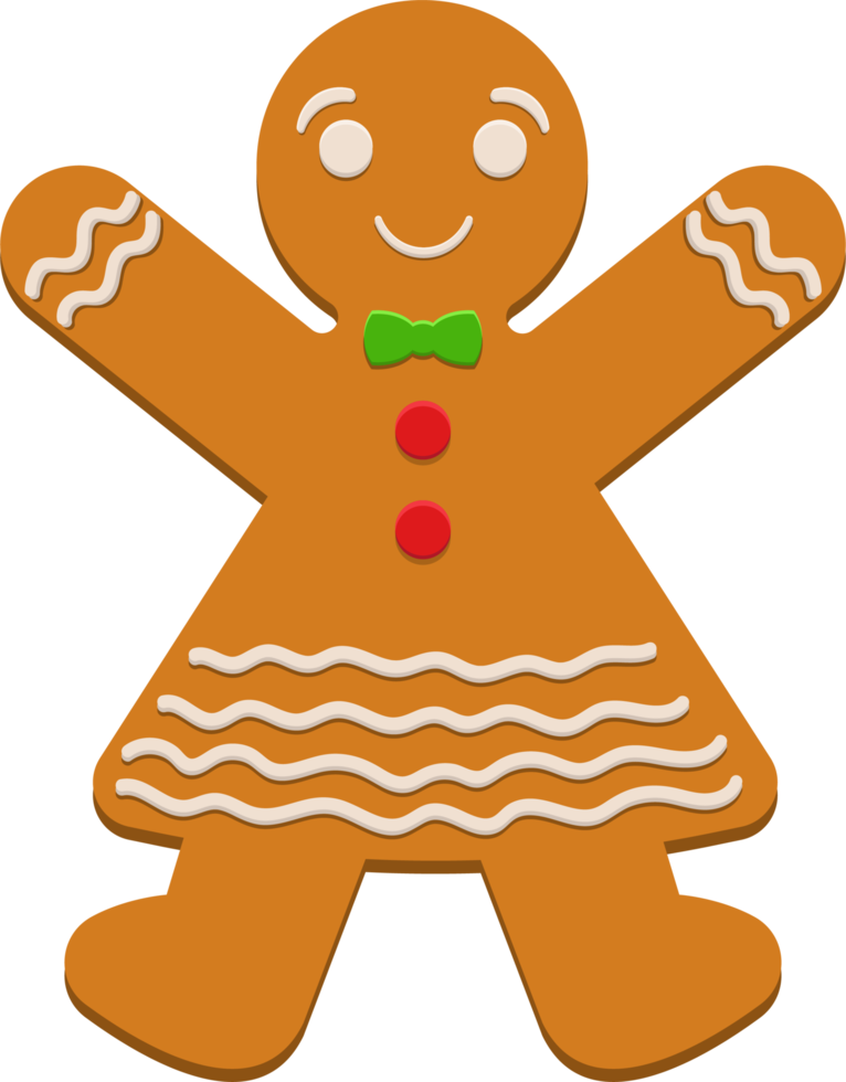 Gingerbread man clipart design illustration png