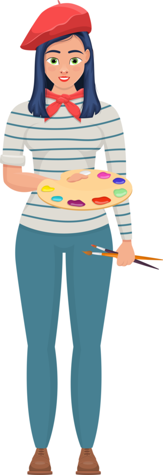 Woman painter clipart design illustration png