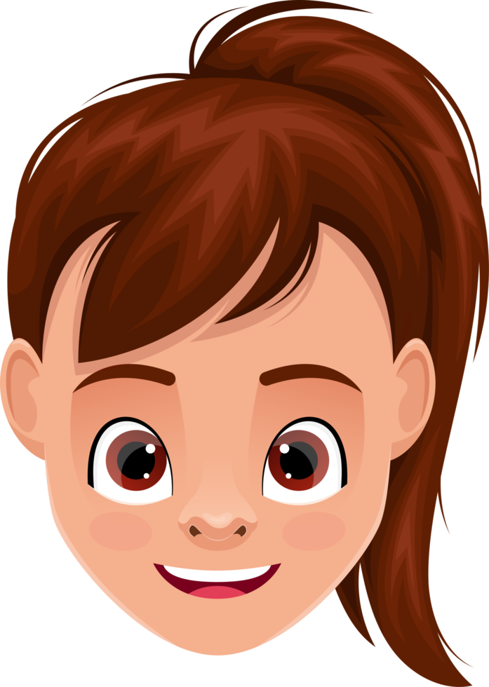 Little girl face clipart design illustration png