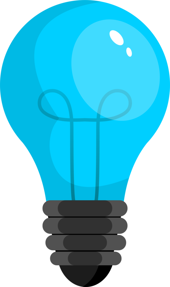 Colored light bulb clipart design illustration png