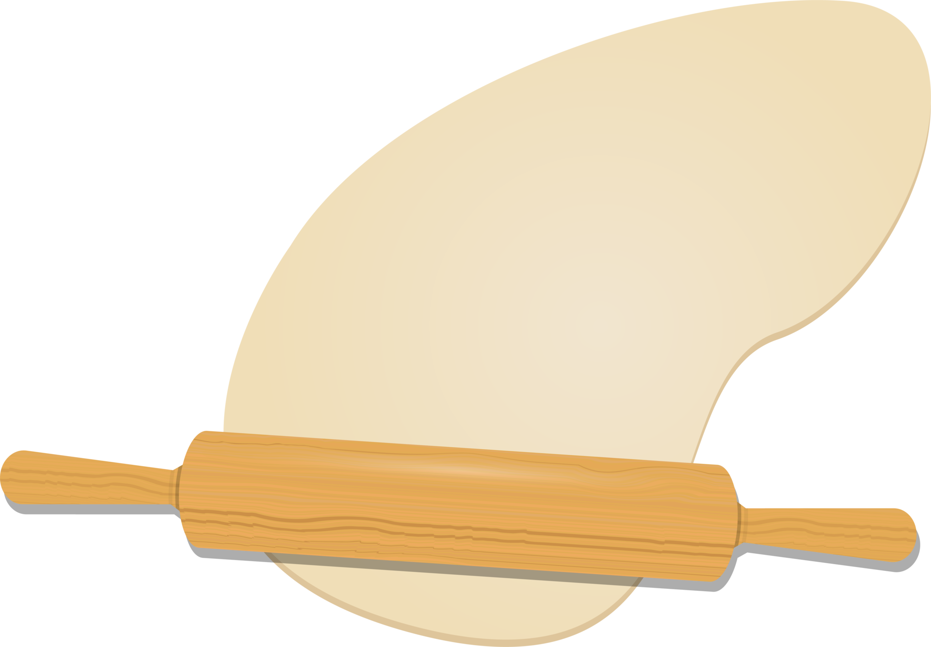 Wooden rolling pin on the dough clipart design illustration 9384839 PNG