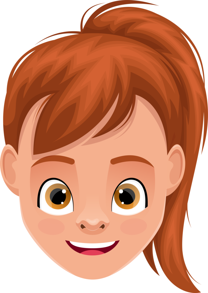 Little girl face clipart design illustration png