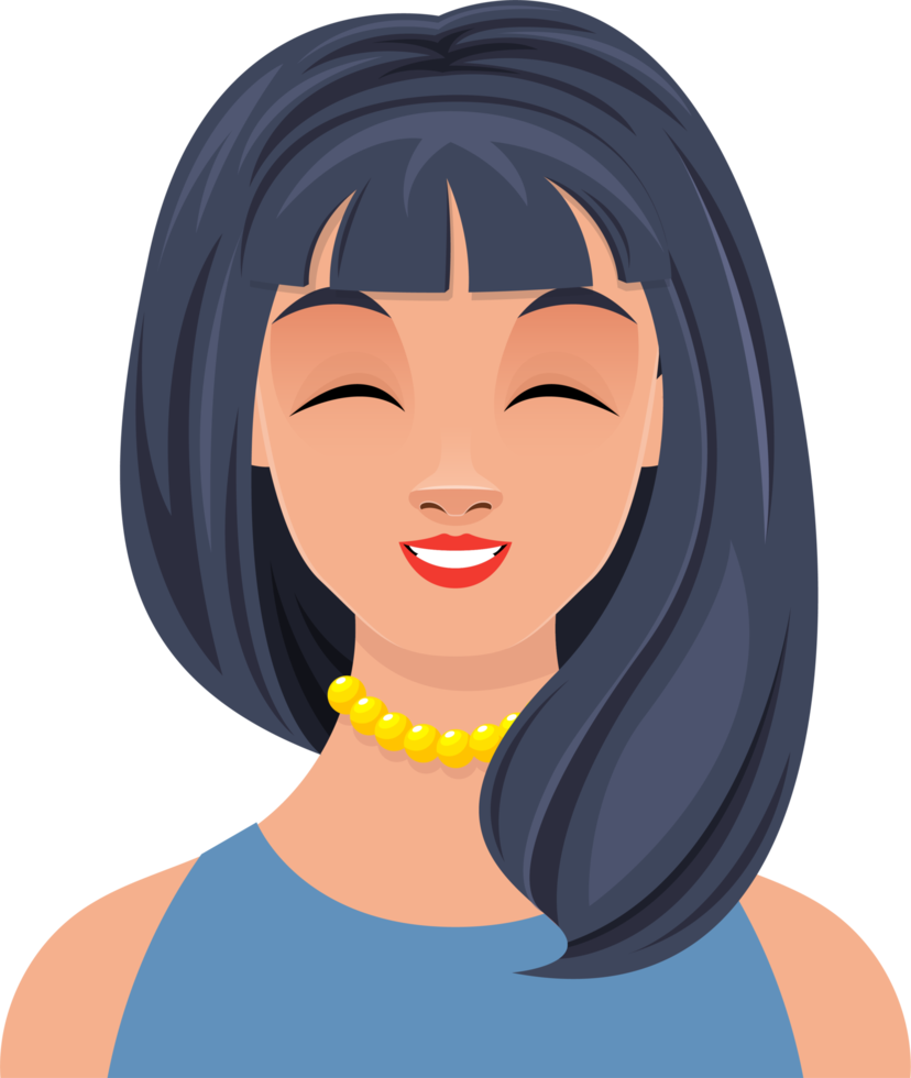 Woman face expression clipart design illustration png