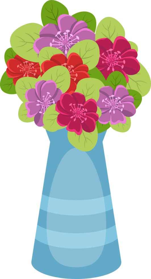 vaso con illustrazione di design clipart fiore png