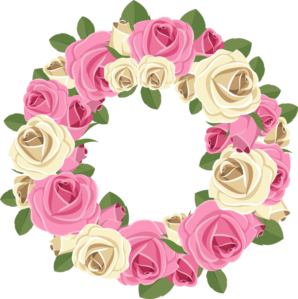 Flower wreath clipart design illustration png