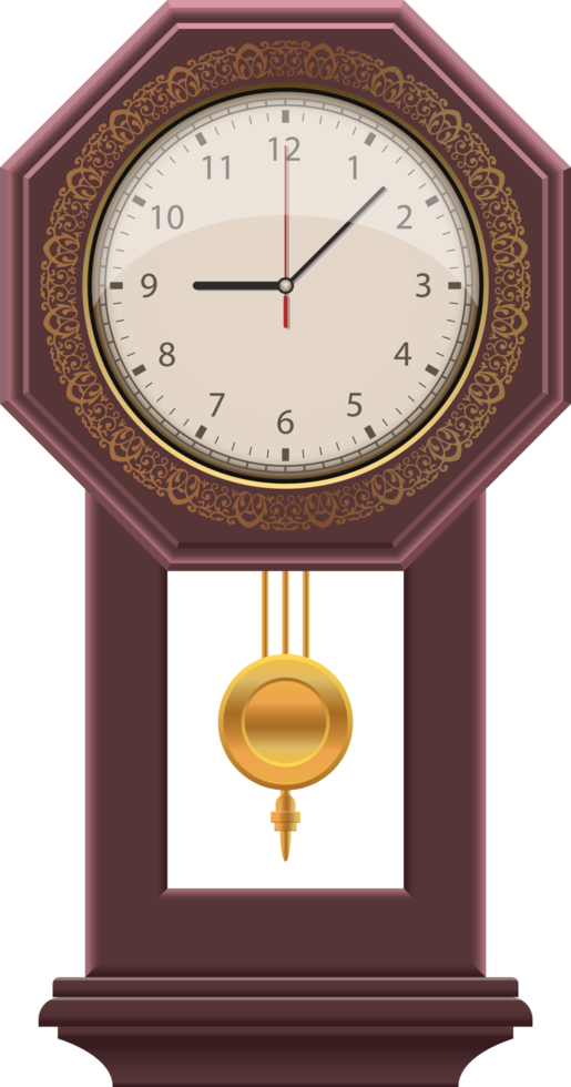 Vintage wall clock clipart design illustration 9385209 PNG