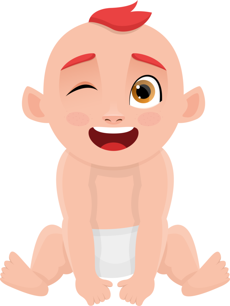Cute baby clipart design illustration png