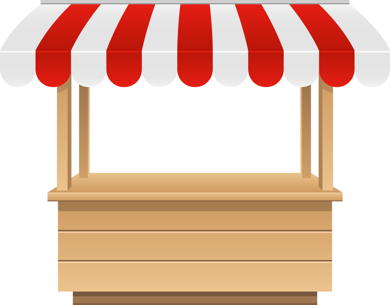 Empty market stall clipart design illustration png