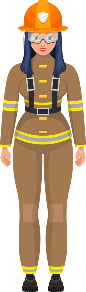 ilustração de design de clipart de bombeiro mulher png