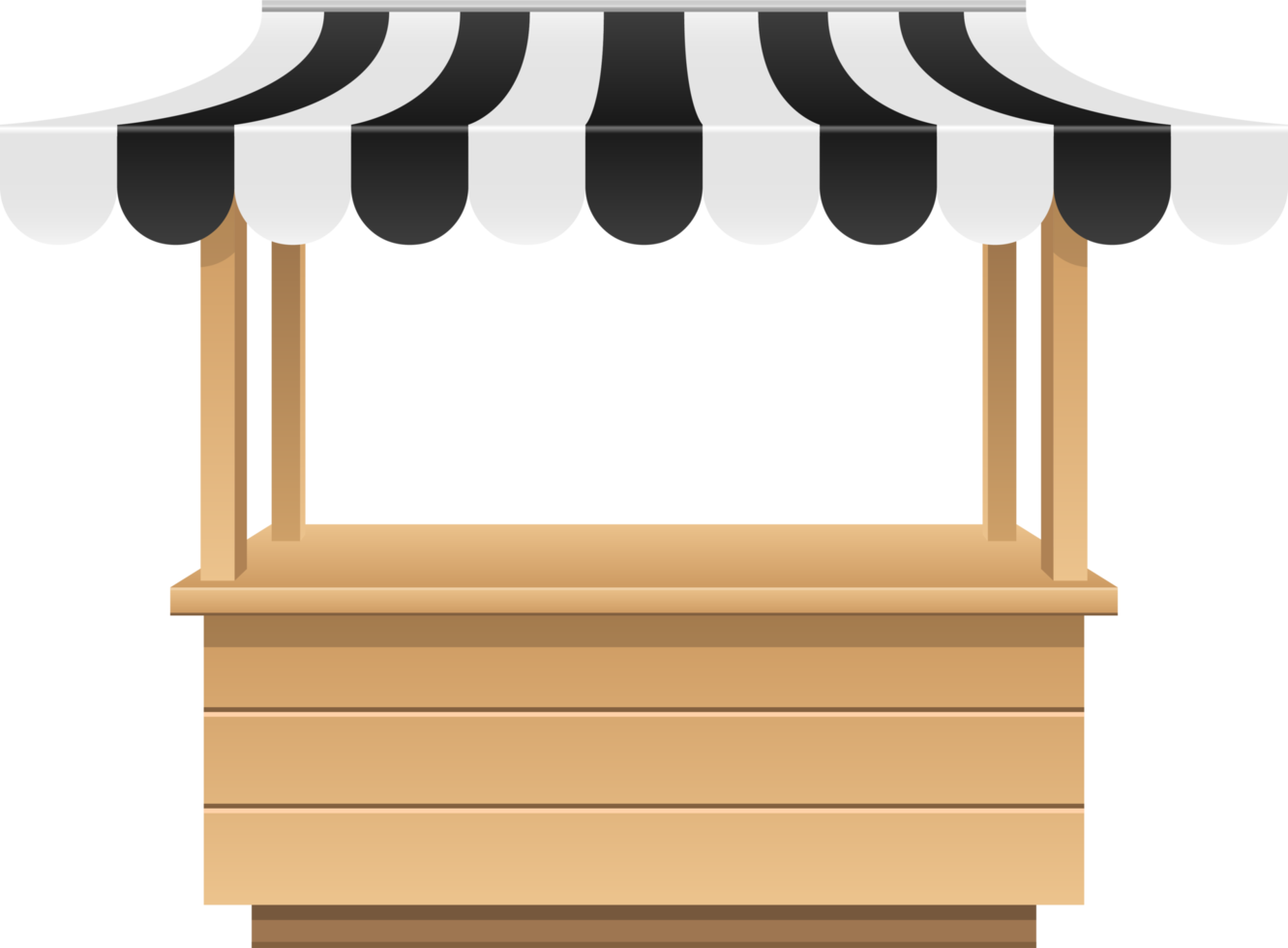 Empty market stall clipart design illustration png