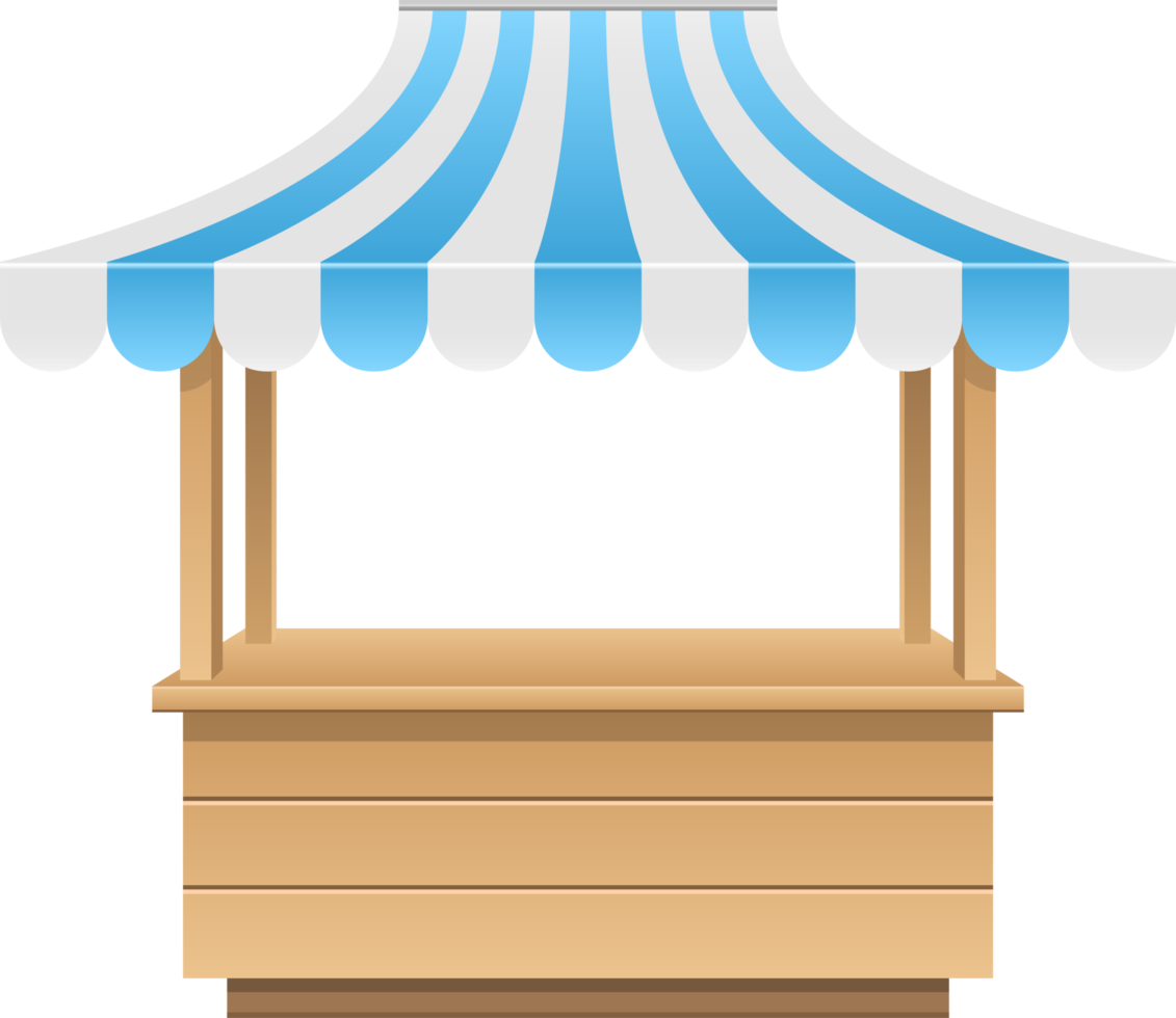 Empty market stall clipart design illustration png