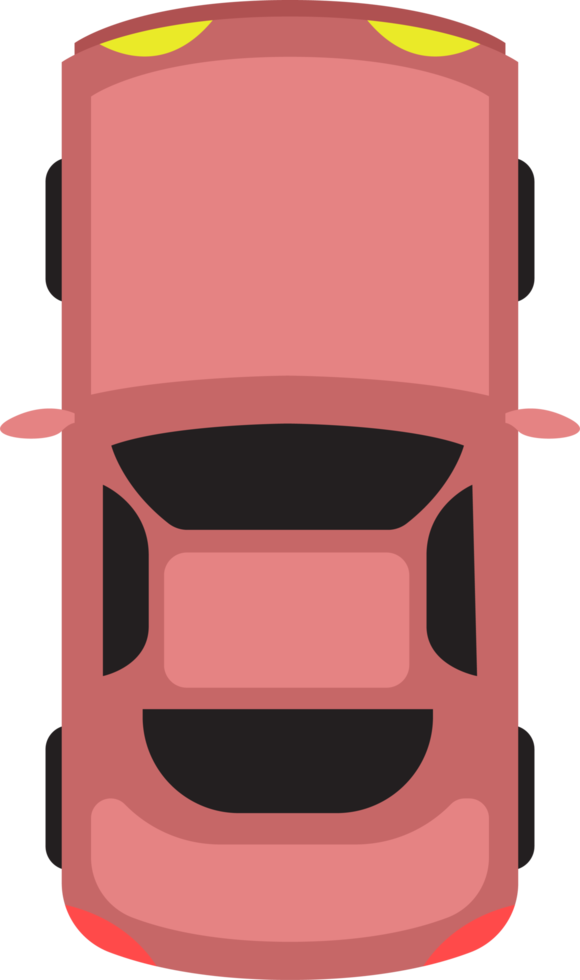 Car top view clipart design illustration png