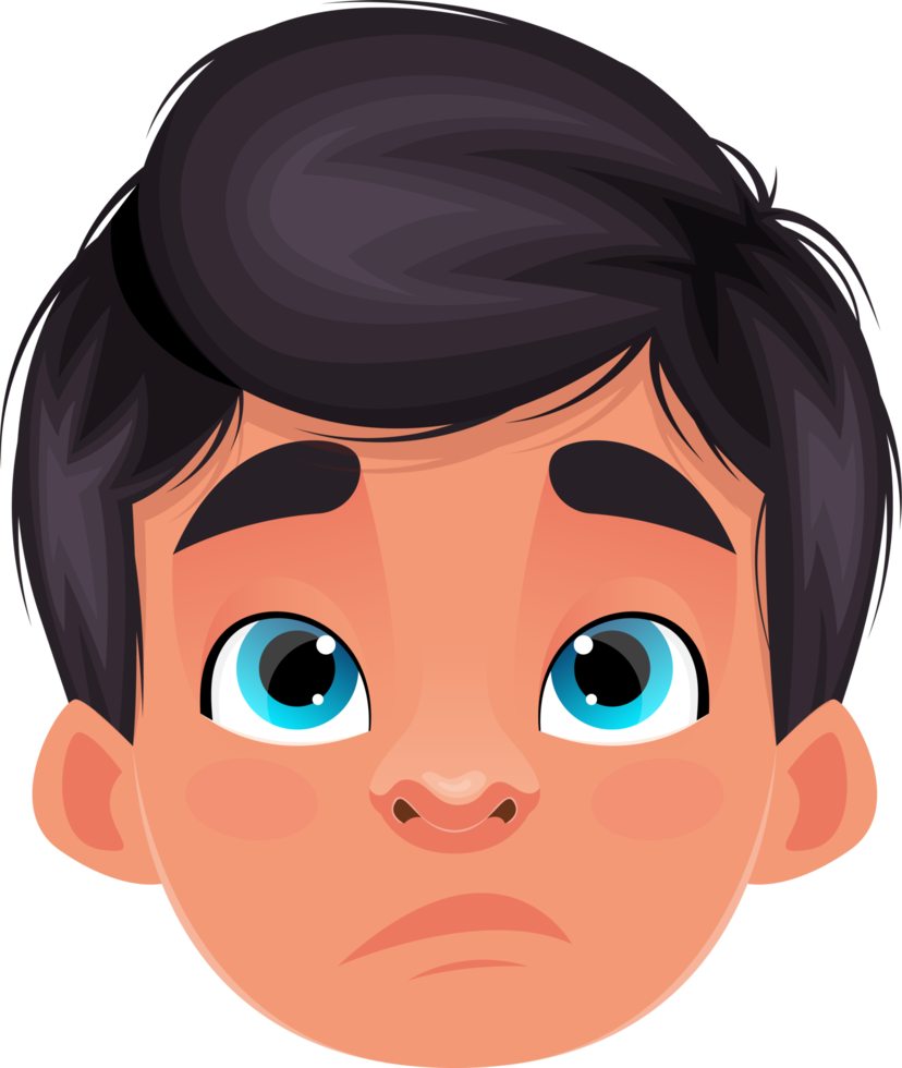 Little kid face expression clipart design illustration png