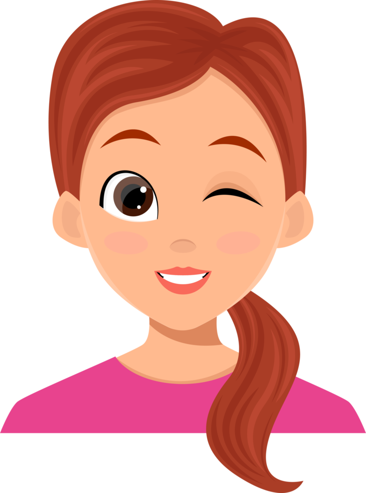 Woman face expression clipart design illustration png