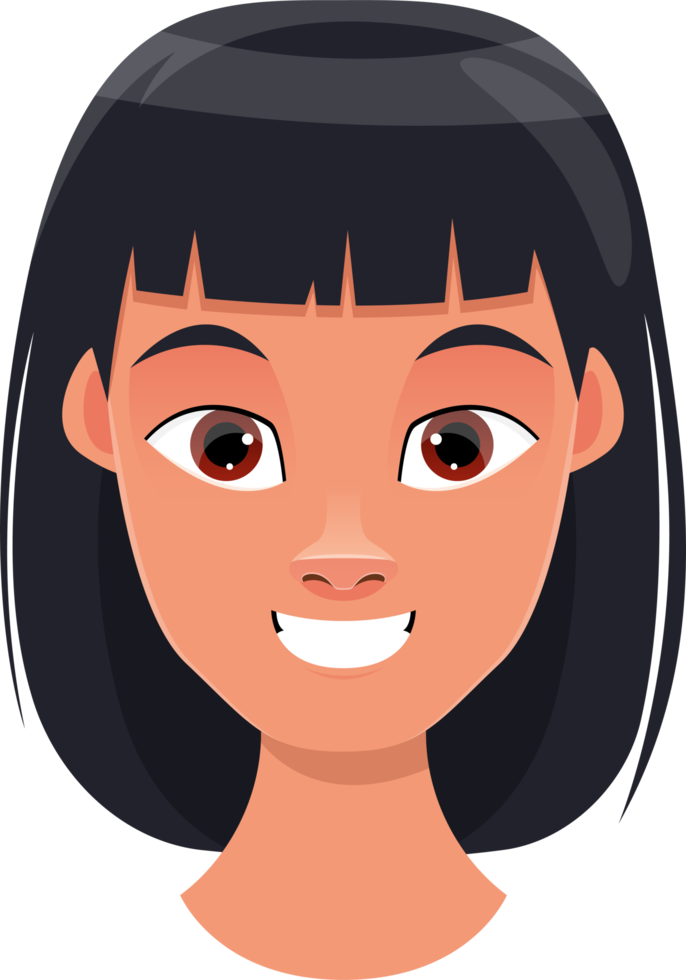 illustrazione di progettazione di clipart di espressione del viso di donna png