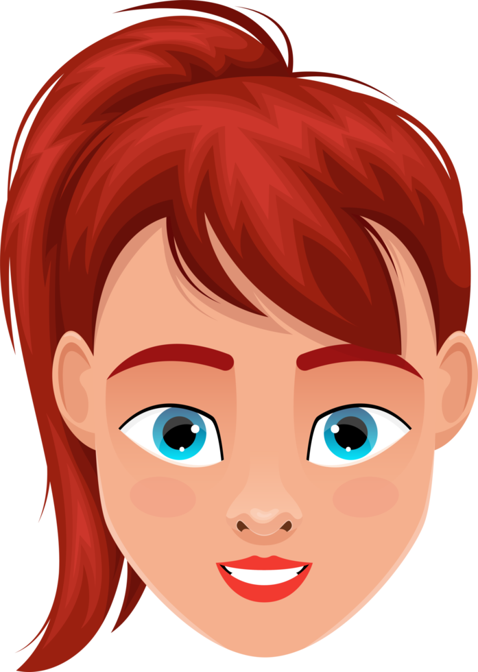 Woman face expression clipart design illustration png